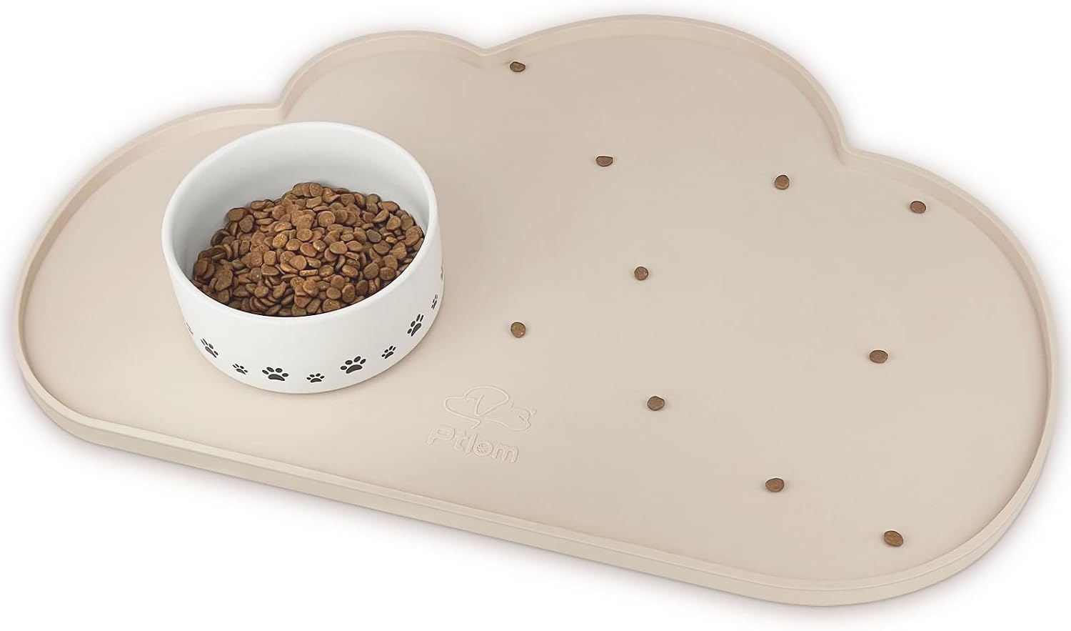 Silicone Pet Placemat for Dogs and Cats, Non-Slip Waterproof Dog Feeding Bowl Mats for Food and Water, Small Medium Large Pet Puppy Tray Mat Prevent Residues from Spilling onto The Floor, Grey