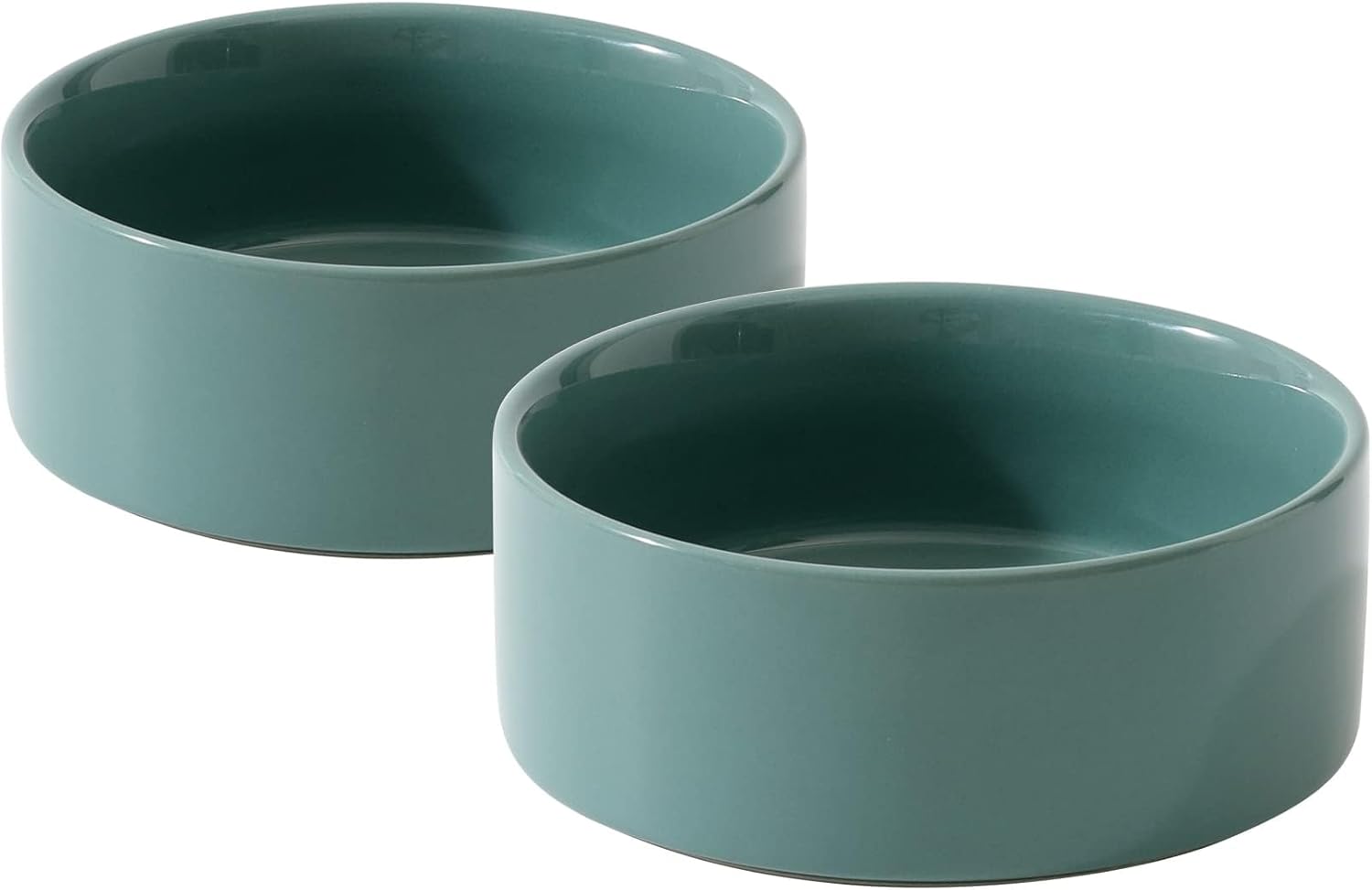 Cat Bowls Water Bowl Set of Two, 5.1” Ceramic Cat Food and Water Bowl Whisker Friendly Pet Food Bowls for Indoor Cats, Wide Cat Water Dish Prevent Whisker Fatigue Non Slip Cat Feeder