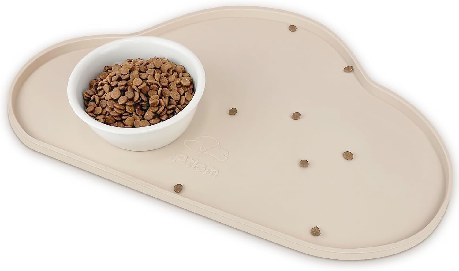 Silicone Pet Placemat for Dogs and Cats, Non-Slip Waterproof Dog Feeding Bowl Mats for Food and Water, Small Medium Large Pet Puppy Tray Mat Prevent Residues from Spilling onto The Floor, Grey