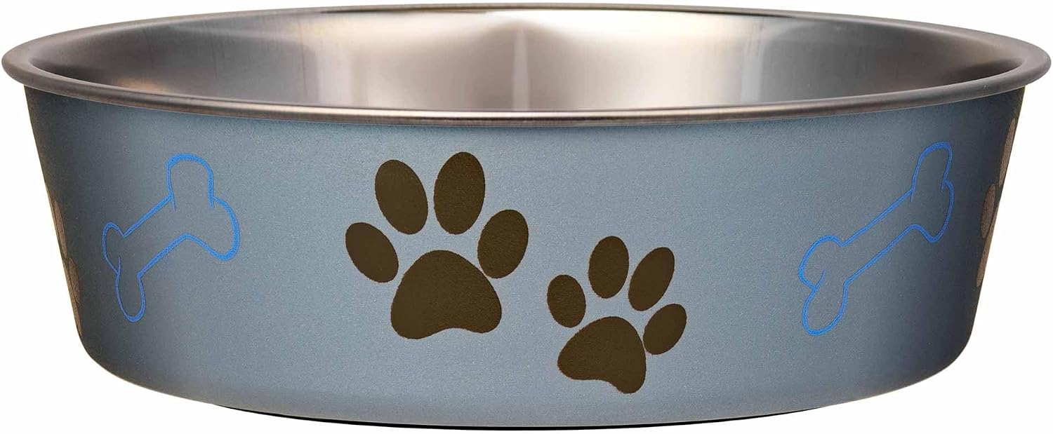 Bella Dog Bowls- Stainless Steel Dog & Cat Bowls - Spill Proof Dog Food Bowl, Cat Bowl, Puppy Essentials & Pet Supplies Great for Home & Travel (Small 10-20 lbs, Grape)