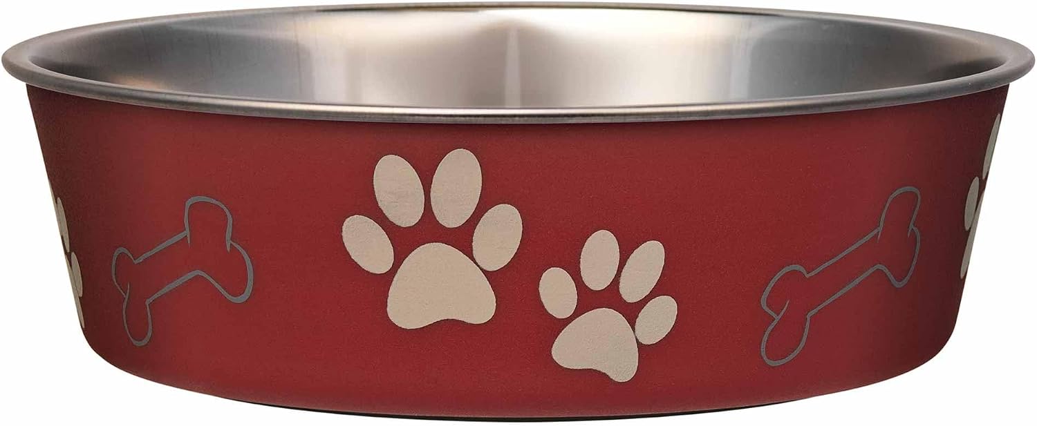 Bella Dog Bowls- Stainless Steel Dog & Cat Bowls - Spill Proof Dog Food Bowl, Cat Bowl, Puppy Essentials & Pet Supplies Great for Home & Travel (Small 10-20 lbs, Grape)