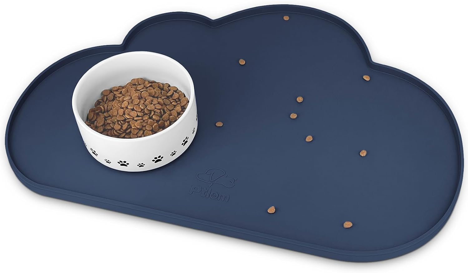 Silicone Pet Placemat for Dogs and Cats, Non-Slip Waterproof Dog Feeding Bowl Mats for Food and Water, Small Medium Large Pet Puppy Tray Mat Prevent Residues from Spilling onto The Floor, Grey