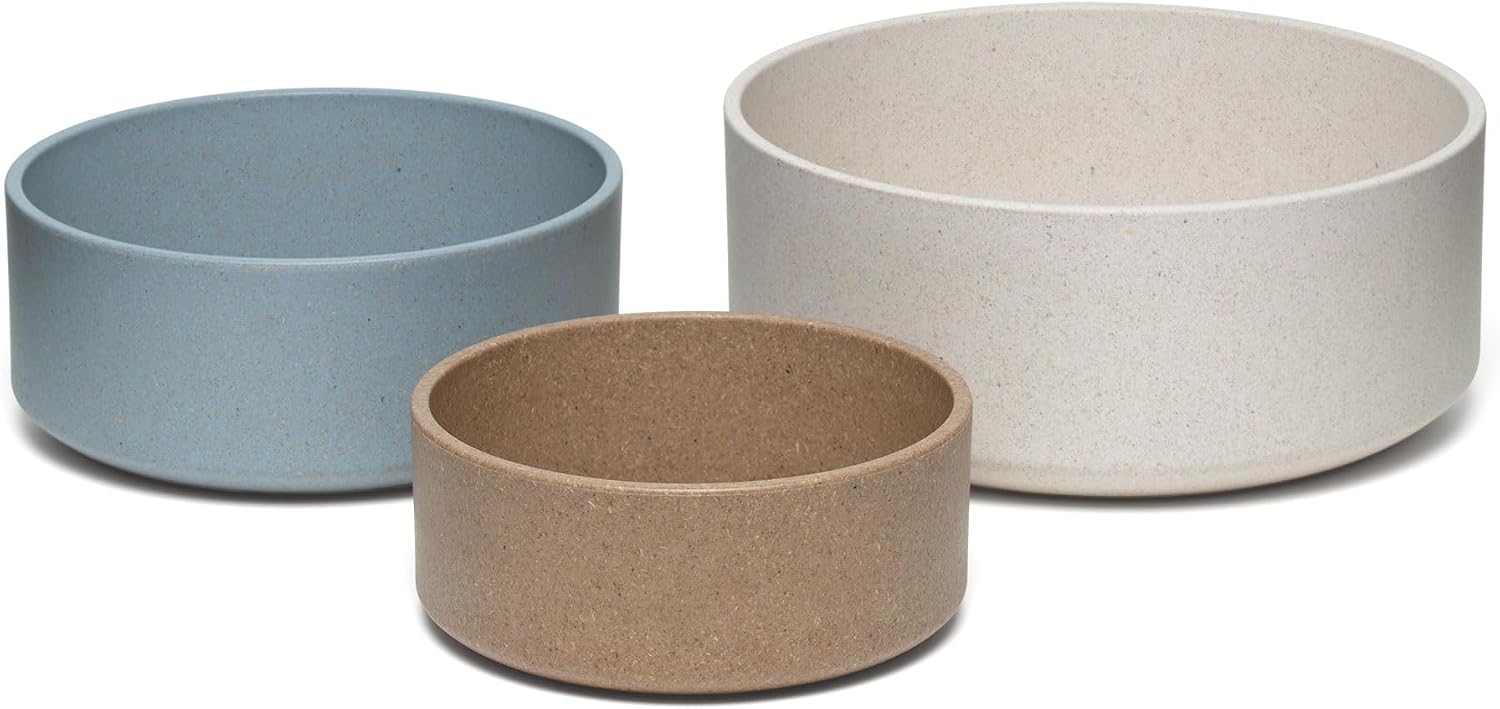 Dolce Bamboo - Eco-Friendly Pet Bowls & Dishes for Dog, Cats, Puppy Food and Water Bowl -Sustainable and Dishwasher Safe, Made with Real Bamboo (Small, Slate-Grey)