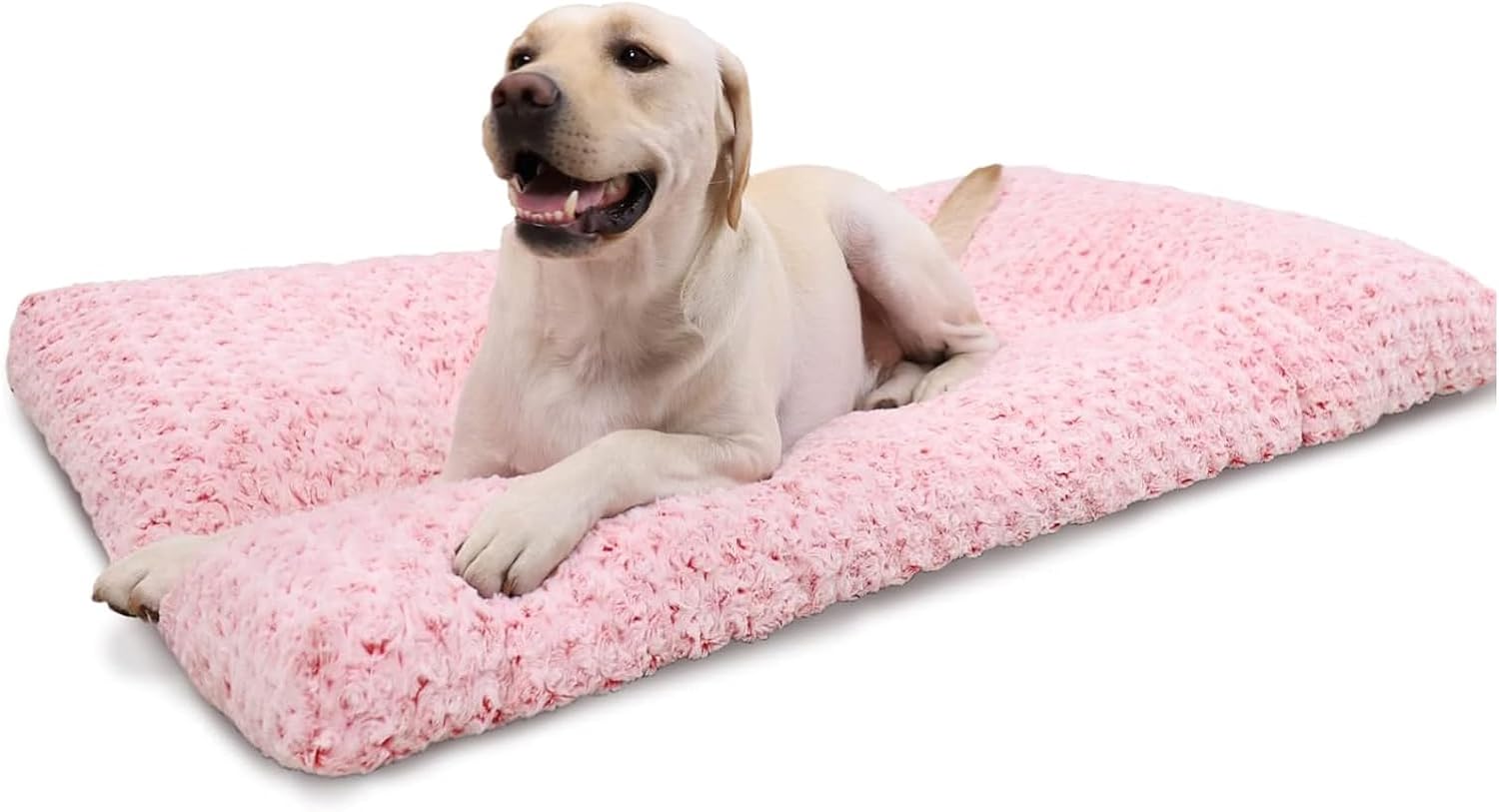 Washable Dog Bed Deluxe Plush Dog Crate Beds Comfy Kennel Pad Anti-Slip Pet Sleeping Mat for Large, Jumbo, Medium, Small Dogs Breeds, 35" x 23", Gray