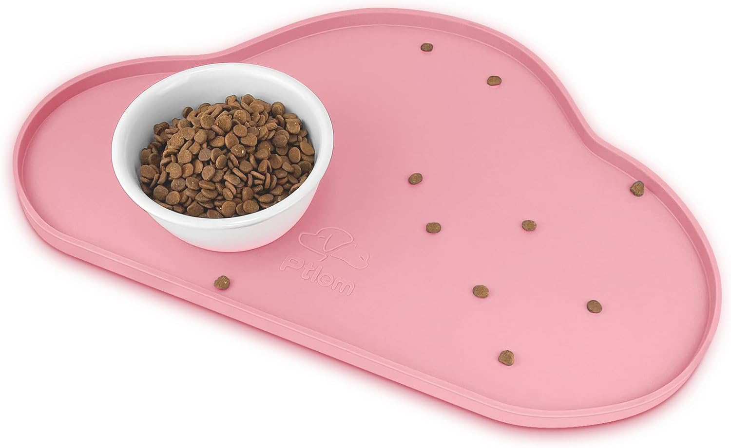 Silicone Pet Placemat for Dogs and Cats, Non-Slip Waterproof Dog Feeding Bowl Mats for Food and Water, Small Medium Large Pet Puppy Tray Mat Prevent Residues from Spilling onto The Floor, Grey