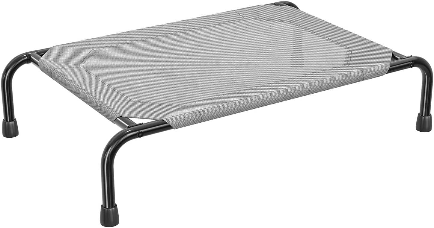 Raised Dog Bed for Large Dogs, Waterproof XL Dog Cot, Outdoor Cooling Elevated Pet Bed Load 200lb, 47.75" x 30.5", Grey