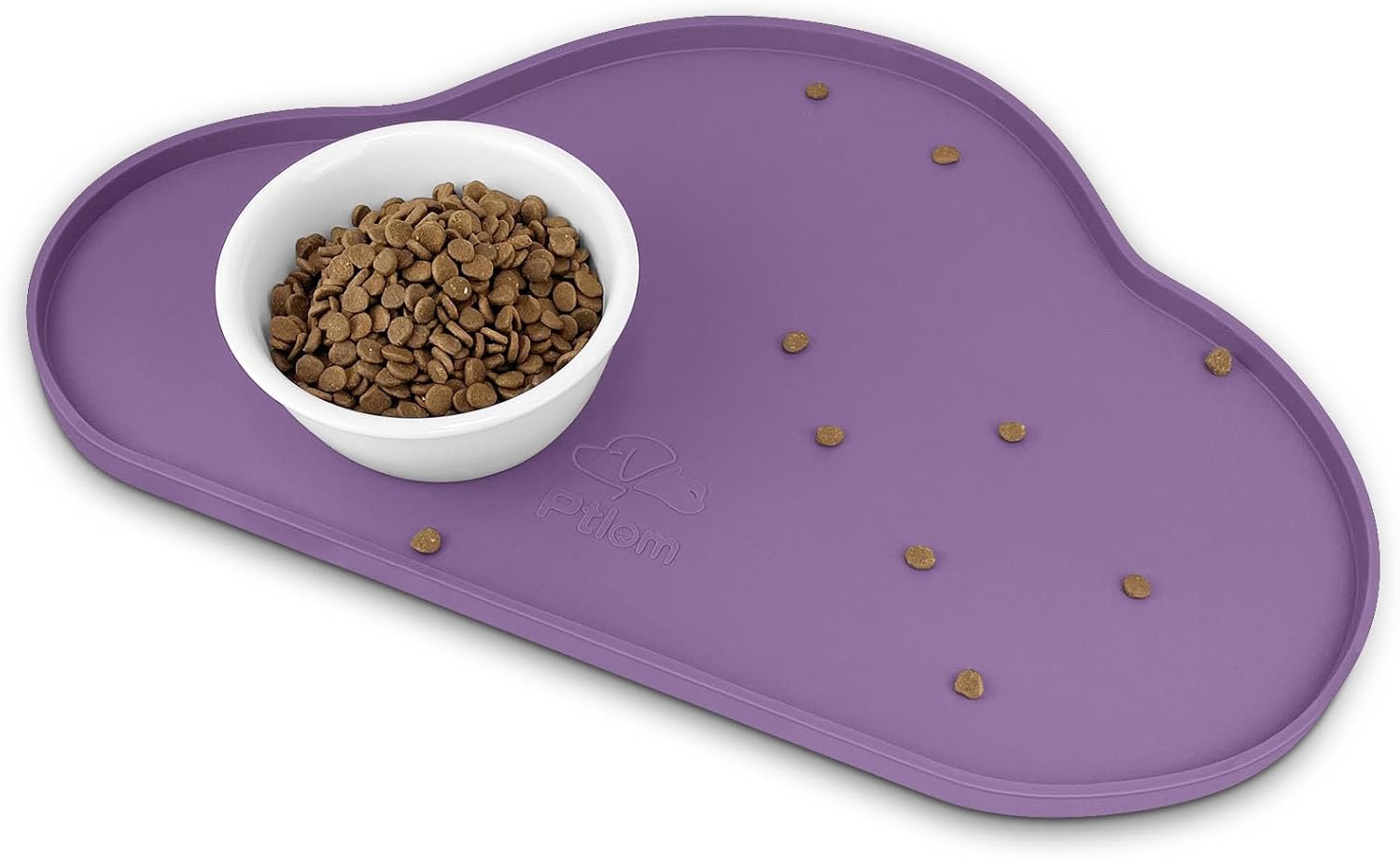 Silicone Pet Placemat for Dogs and Cats, Non-Slip Waterproof Dog Feeding Bowl Mats for Food and Water, Small Medium Large Pet Puppy Tray Mat Prevent Residues from Spilling onto The Floor, Grey