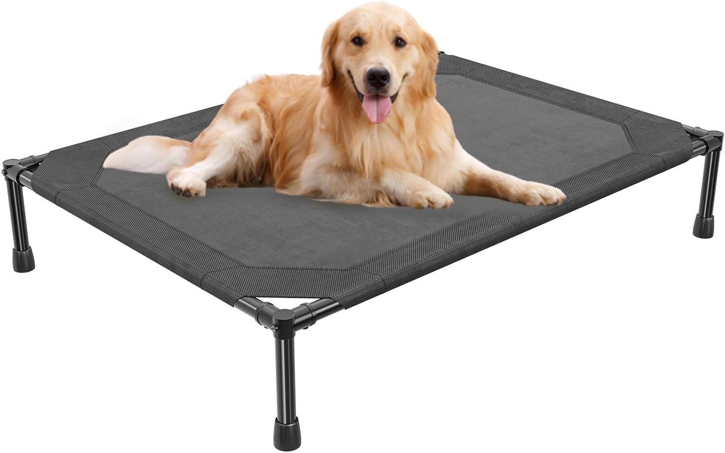 Raised Dog Bed for Large Dogs, Waterproof XL Dog Cot, Outdoor Cooling Elevated Pet Bed Load 200lb, 47.75" x 30.5", Grey