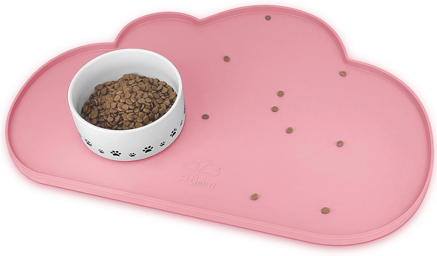 Silicone Pet Placemat for Dogs and Cats, Non-Slip Waterproof Dog Feeding Bowl Mats for Food and Water, Small Medium Large Pet Puppy Tray Mat Prevent Residues from Spilling onto The Floor, Grey