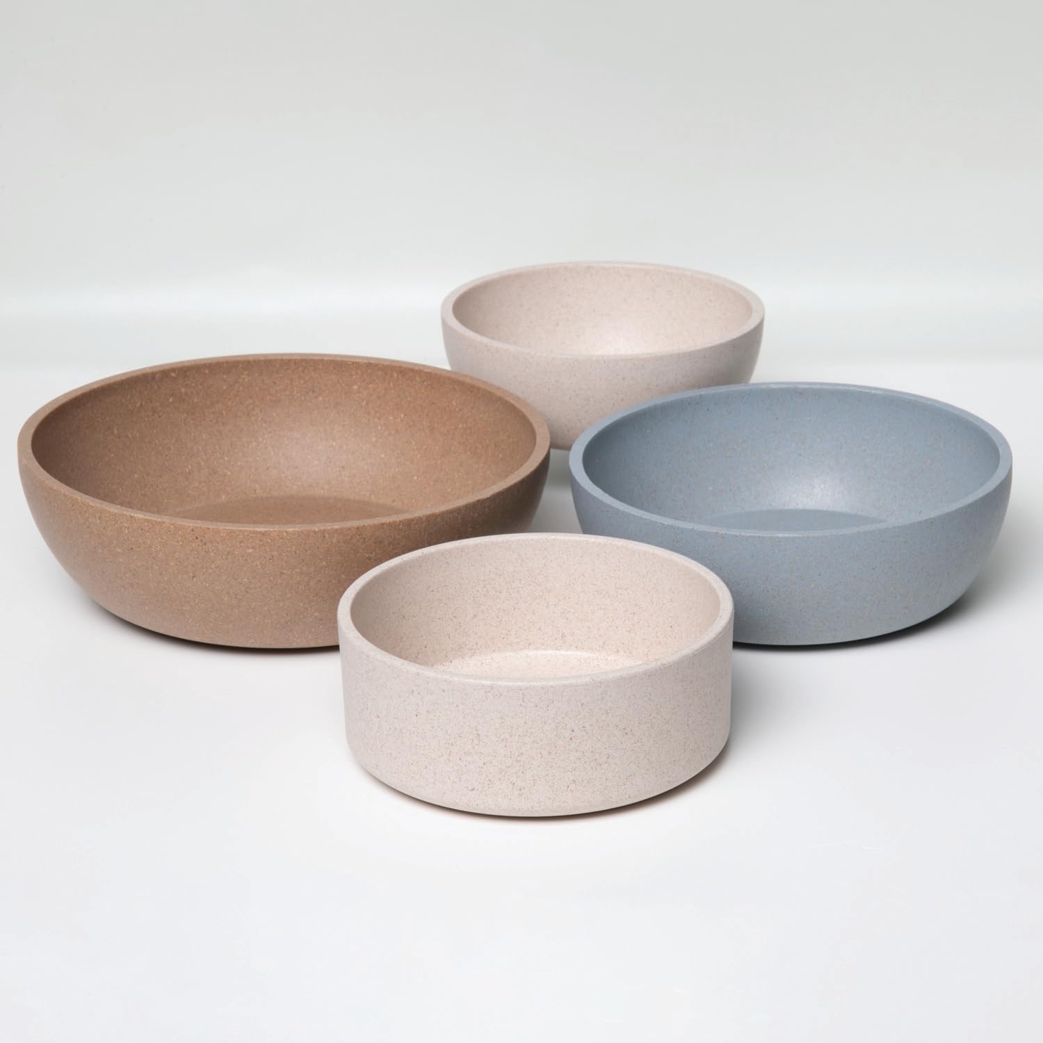 Dolce Bamboo - Eco-Friendly Pet Bowls & Dishes for Dog, Cats, Puppy Food and Water Bowl -Sustainable and Dishwasher Safe, Made with Real Bamboo (Small, Slate-Grey)