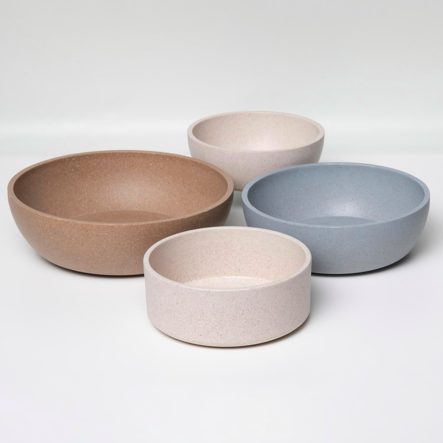 Dolce Bamboo - Eco-Friendly Pet Bowls & Dishes for Dog, Cats, Puppy Food and Water Bowl -Sustainable and Dishwasher Safe, Made with Real Bamboo (Small, Slate-Grey)