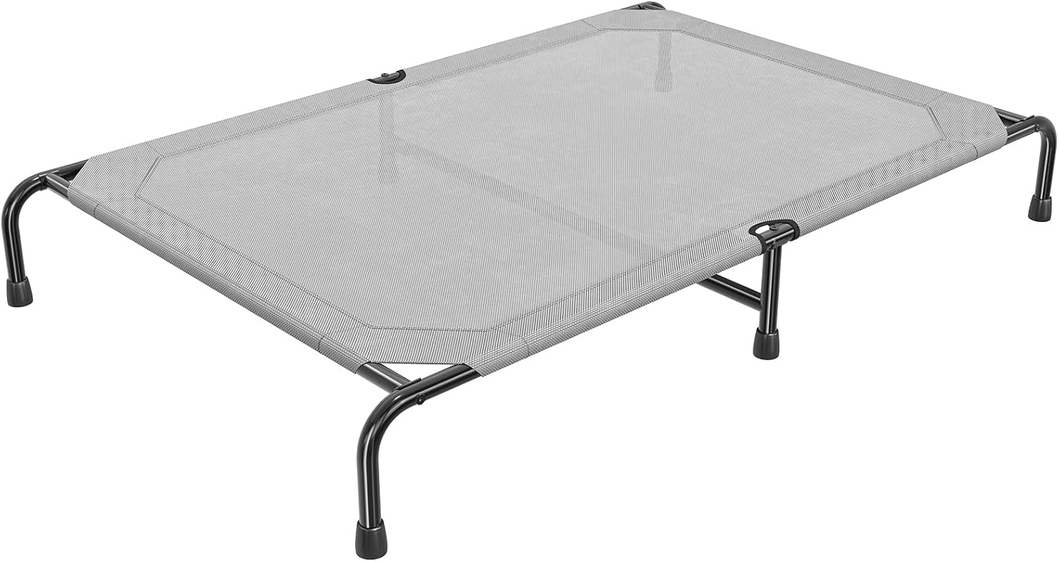 Raised Dog Bed for Large Dogs, Waterproof XL Dog Cot, Outdoor Cooling Elevated Pet Bed Load 200lb, 47.75" x 30.5", Grey