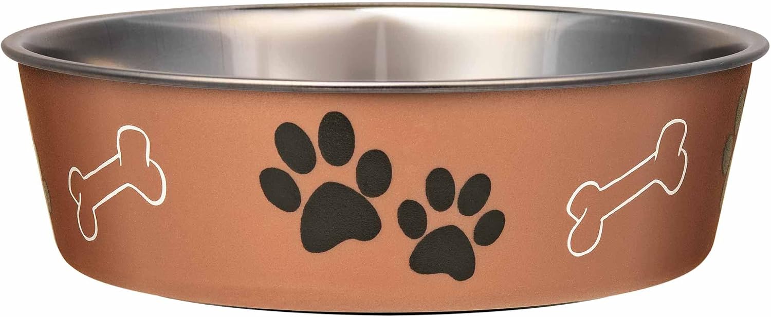 Bella Dog Bowls- Stainless Steel Dog & Cat Bowls - Spill Proof Dog Food Bowl, Cat Bowl, Puppy Essentials & Pet Supplies Great for Home & Travel (Small 10-20 lbs, Grape)
