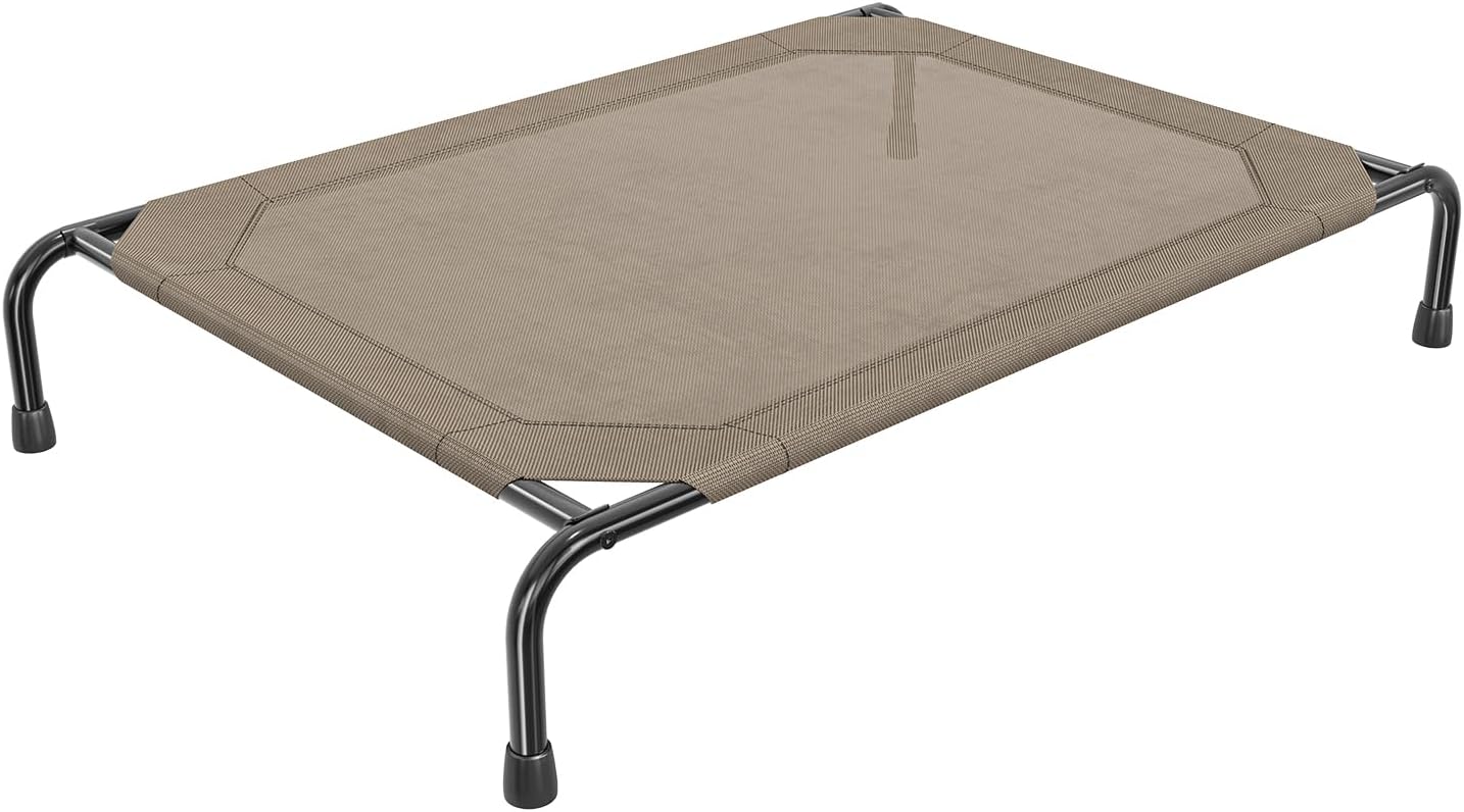 Raised Dog Bed for Large Dogs, Waterproof XL Dog Cot, Outdoor Cooling Elevated Pet Bed Load 200lb, 47.75" x 30.5", Grey