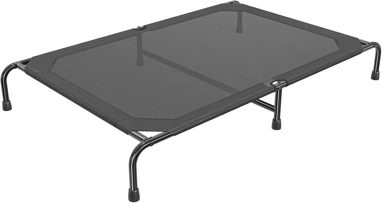 Raised Dog Bed for Large Dogs, Waterproof XL Dog Cot, Outdoor Cooling Elevated Pet Bed Load 200lb, 47.75" x 30.5", Grey