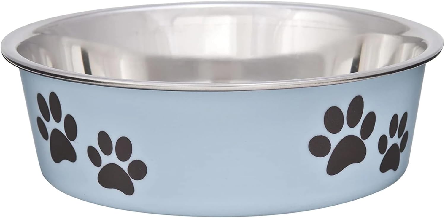 Bella Dog Bowls- Stainless Steel Dog & Cat Bowls - Spill Proof Dog Food Bowl, Cat Bowl, Puppy Essentials & Pet Supplies Great for Home & Travel (Small 10-20 lbs, Grape)