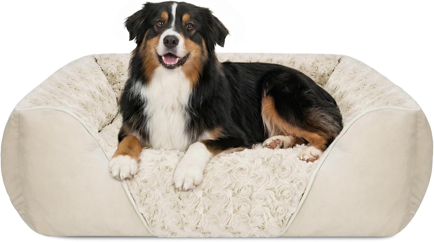 Rectangle Washable Orthopedic Dog Bed for Small, Medium and Large Dogs, Soft Calming, Sleeping Puppy Bed Durable Pet Cuddler with Anti-Slip Bottom, S (20"x19"x6")