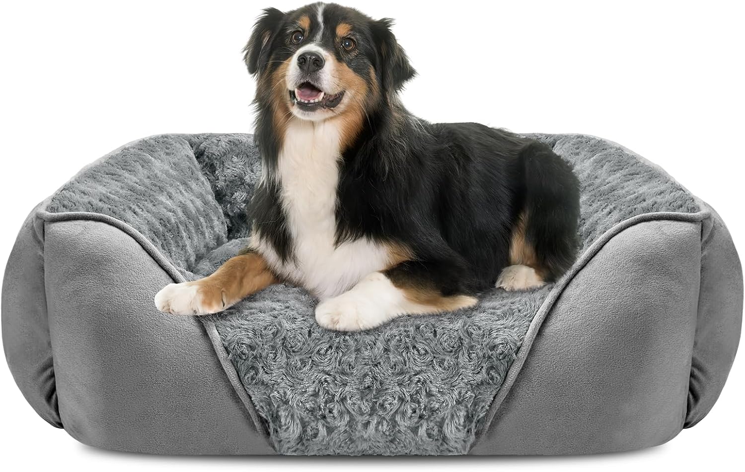 Rectangle Washable Orthopedic Dog Bed for Small, Medium and Large Dogs, Soft Calming, Sleeping Puppy Bed Durable Pet Cuddler with Anti-Slip Bottom, S (20"x19"x6")