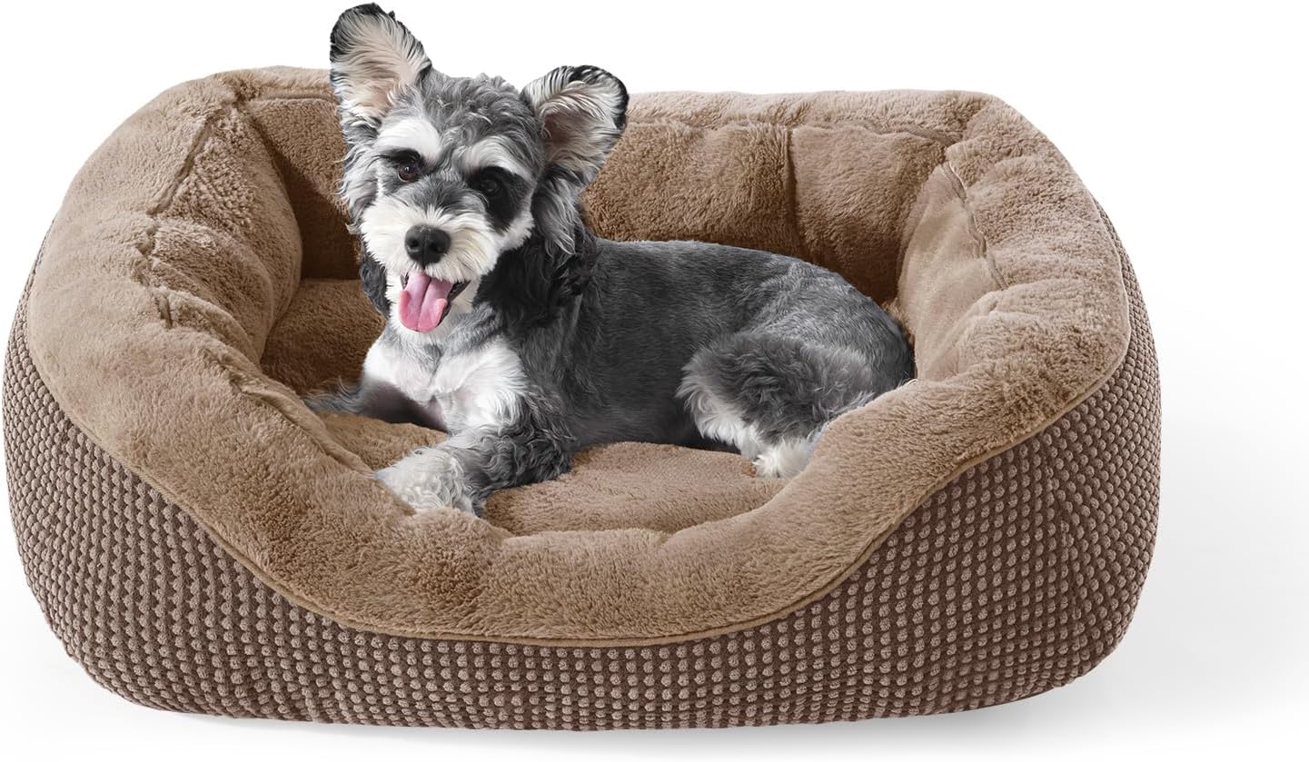 Medium Dog Beds for Medium Dogs Washable, Rectangle Dog Bed Medium Size Dog, Orthopedic Dog Bed, Warming Soft Calming Sleeping Puppy Bed Durable Pet Bed with Anti-Slip Bottom M(30"x24"x9")