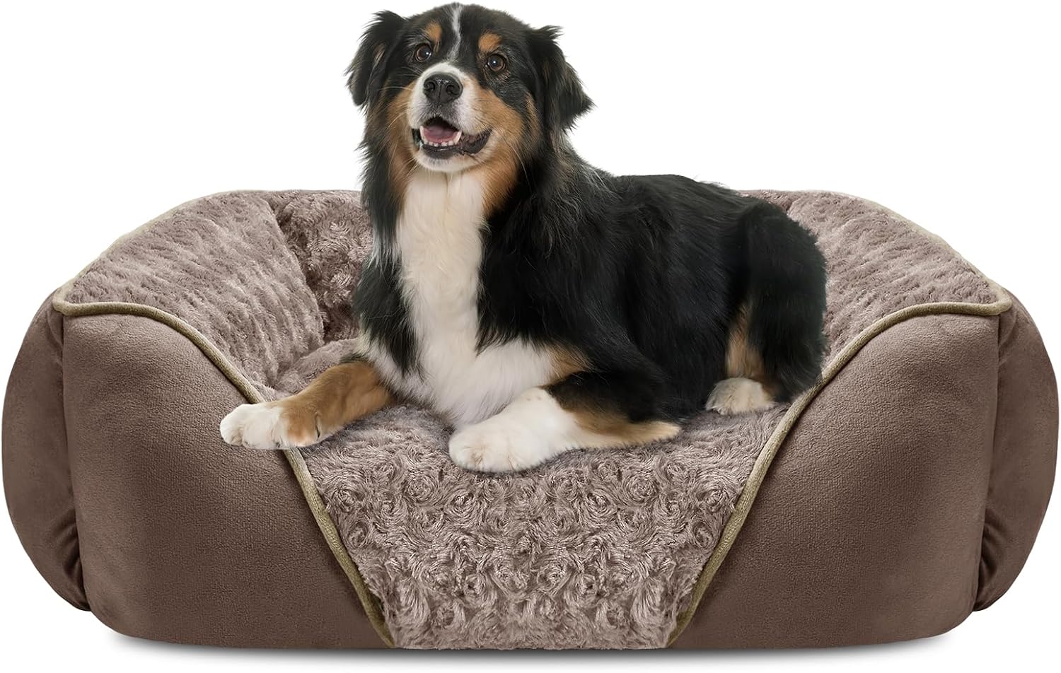 Rectangle Washable Orthopedic Dog Bed for Small, Medium and Large Dogs, Soft Calming, Sleeping Puppy Bed Durable Pet Cuddler with Anti-Slip Bottom, S (20"x19"x6")