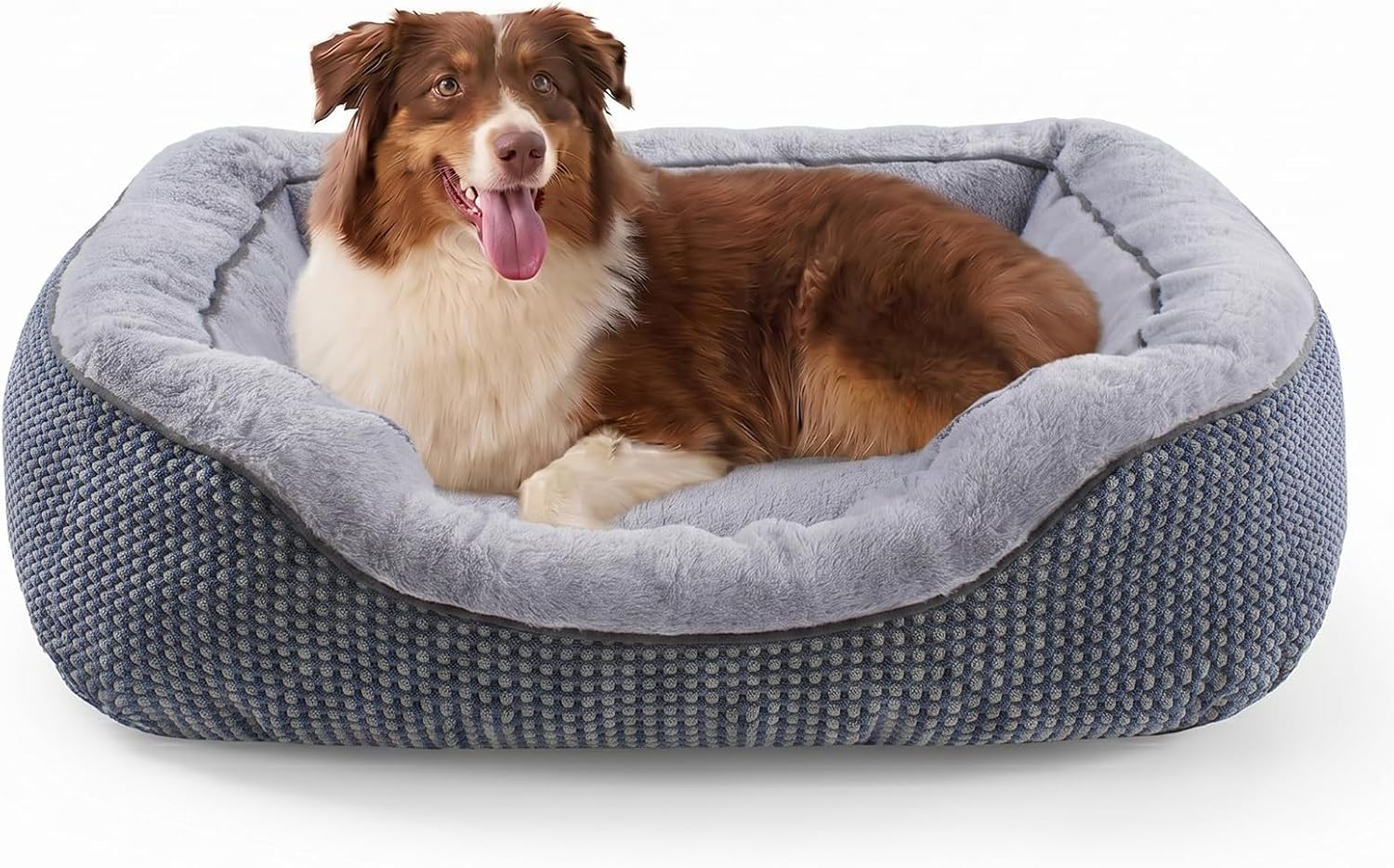 Medium Dog Beds for Medium Dogs Washable, Rectangle Dog Bed Medium Size Dog, Orthopedic Dog Bed, Warming Soft Calming Sleeping Puppy Bed Durable Pet Bed with Anti-Slip Bottom M(30"x24"x9")