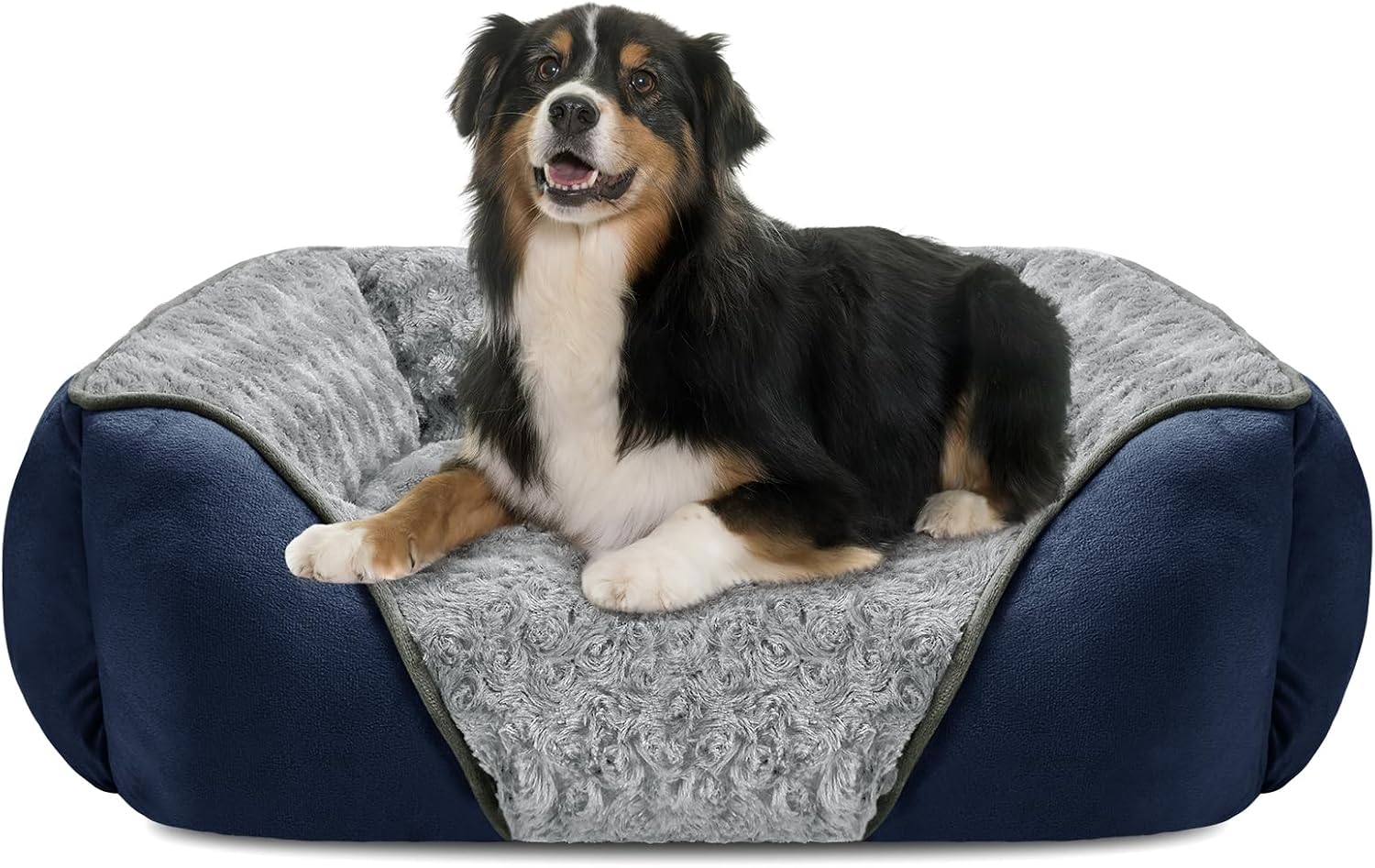 Rectangle Washable Orthopedic Dog Bed for Small, Medium and Large Dogs, Soft Calming, Sleeping Puppy Bed Durable Pet Cuddler with Anti-Slip Bottom, S (20"x19"x6")