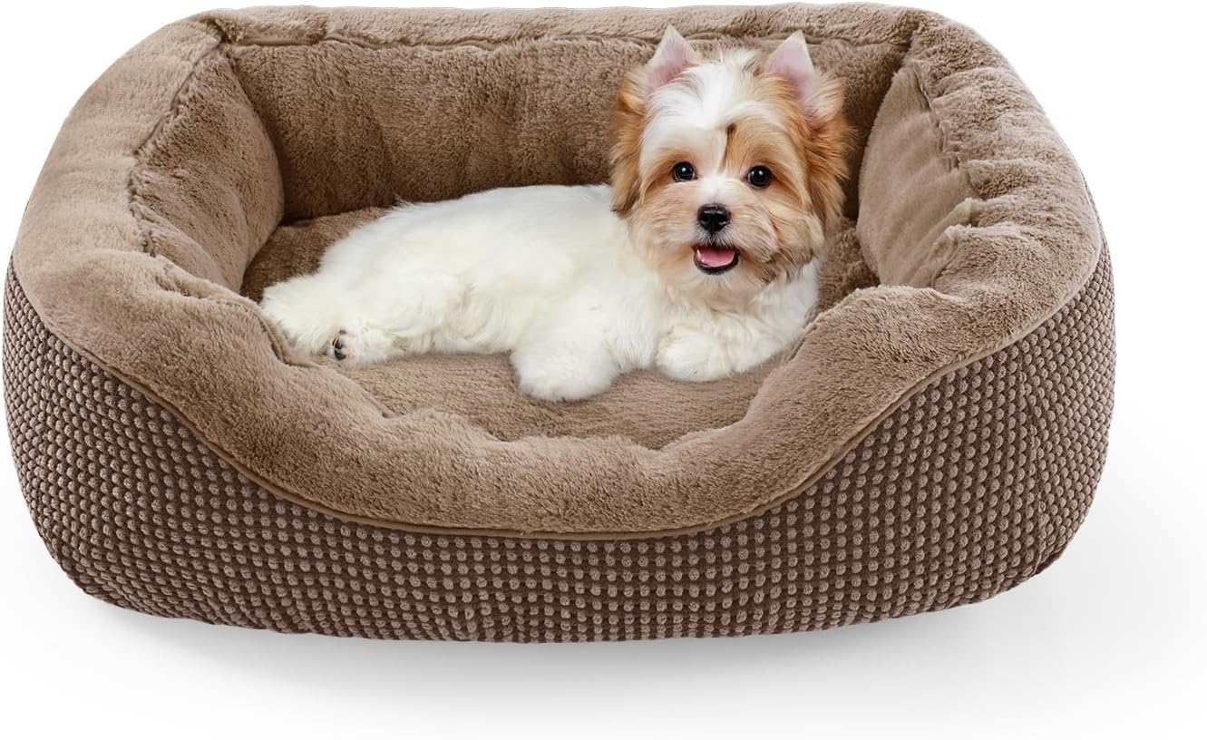 Medium Dog Beds for Medium Dogs Washable, Rectangle Dog Bed Medium Size Dog, Orthopedic Dog Bed, Warming Soft Calming Sleeping Puppy Bed Durable Pet Bed with Anti-Slip Bottom M(30"x24"x9")