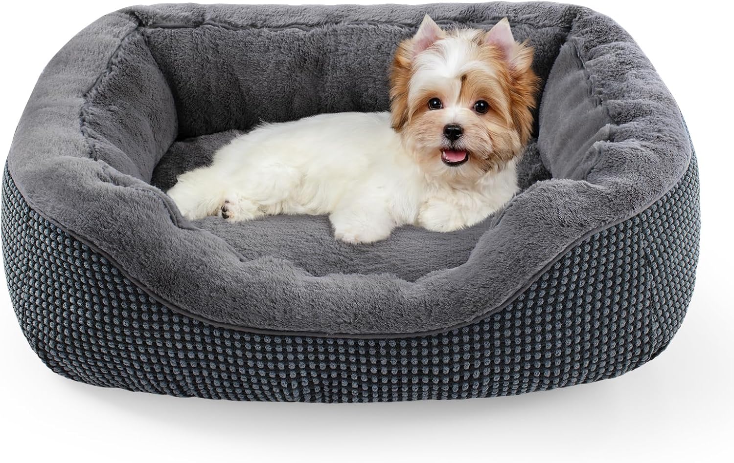 Medium Dog Beds for Medium Dogs Washable, Rectangle Dog Bed Medium Size Dog, Orthopedic Dog Bed, Warming Soft Calming Sleeping Puppy Bed Durable Pet Bed with Anti-Slip Bottom M(30"x24"x9")