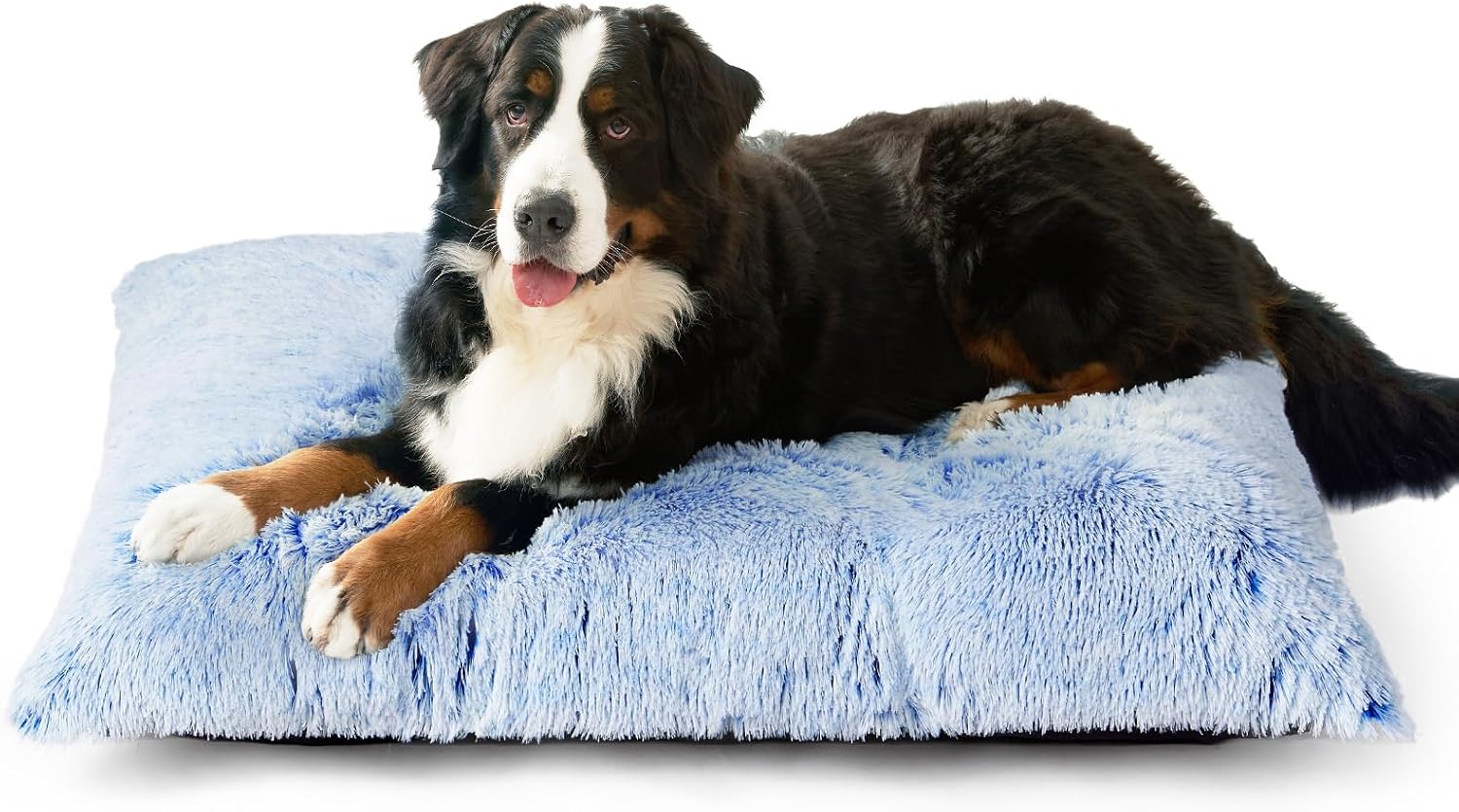 Fluffy Dog Crate Bed for Extra Large Dogs, Plush Faux Fur Pad, Calming Anti Anxiety XL Bed for Crate, Washable Soft Warm Dog Mat with Non-Slip Bottom, Grey