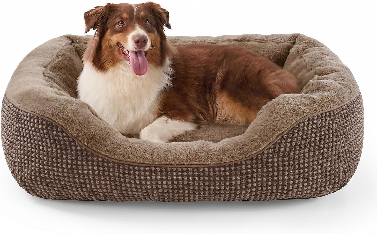 Medium Dog Beds for Medium Dogs Washable, Rectangle Dog Bed Medium Size Dog, Orthopedic Dog Bed, Warming Soft Calming Sleeping Puppy Bed Durable Pet Bed with Anti-Slip Bottom M(30"x24"x9")