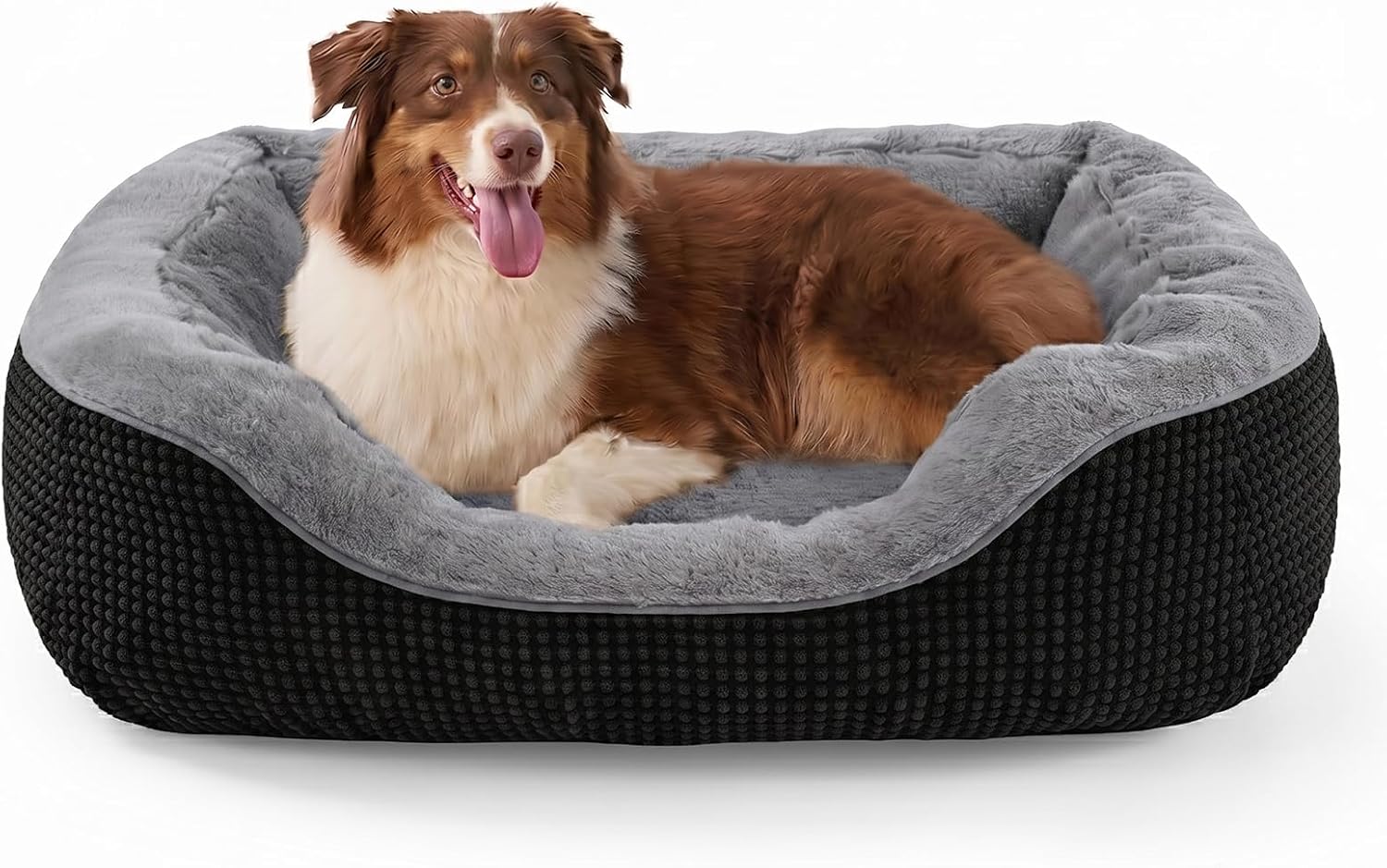 Medium Dog Beds for Medium Dogs Washable, Rectangle Dog Bed Medium Size Dog, Orthopedic Dog Bed, Warming Soft Calming Sleeping Puppy Bed Durable Pet Bed with Anti-Slip Bottom M(30"x24"x9")