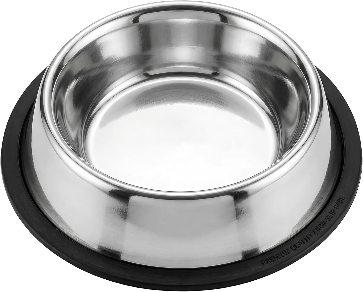 Stainless Steel Non-Tip Dog Bowl – Heavy Duty No Spill Dog Bowl with Removable Rubber Base – Durable, Non-Skid Stainless Steel Dog Food Bowl & Dog Water