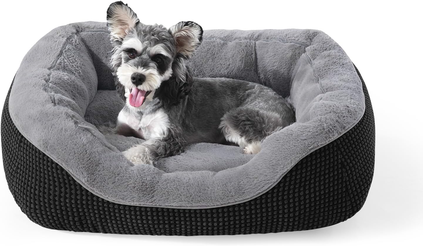 Medium Dog Beds for Medium Dogs Washable, Rectangle Dog Bed Medium Size Dog, Orthopedic Dog Bed, Warming Soft Calming Sleeping Puppy Bed Durable Pet Bed with Anti-Slip Bottom M(30"x24"x9")