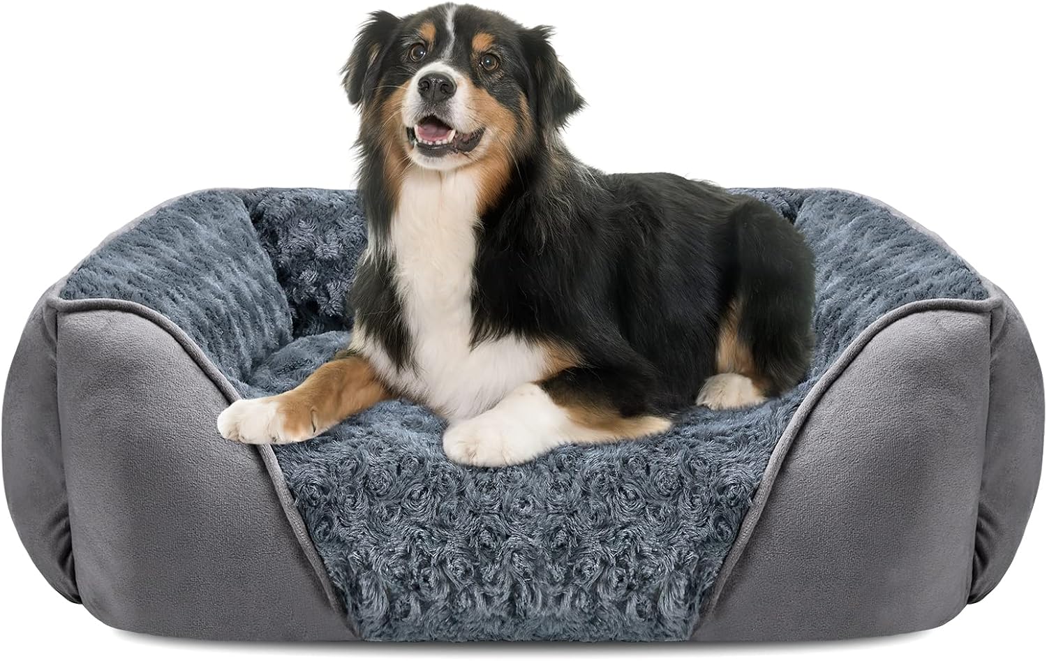 Rectangle Washable Orthopedic Dog Bed for Small, Medium and Large Dogs, Soft Calming, Sleeping Puppy Bed Durable Pet Cuddler with Anti-Slip Bottom, S (20"x19"x6")