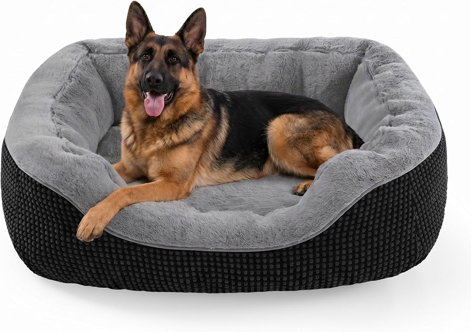 Medium Dog Beds for Medium Dogs Washable, Rectangle Dog Bed Medium Size Dog, Orthopedic Dog Bed, Warming Soft Calming Sleeping Puppy Bed Durable Pet Bed with Anti-Slip Bottom M(30"x24"x9")