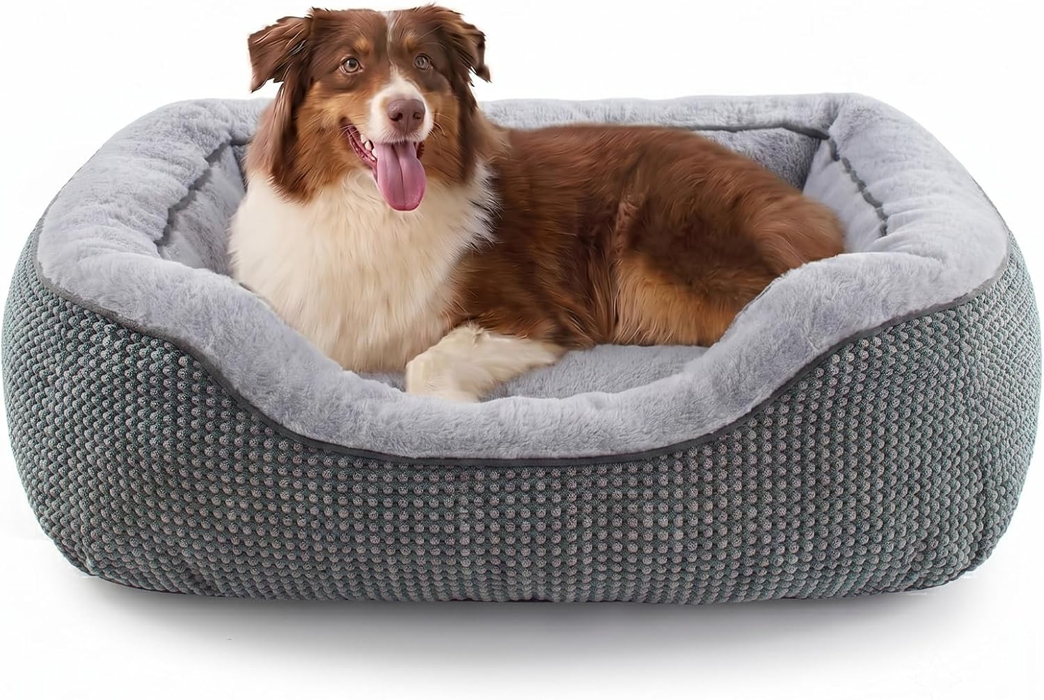Medium Dog Beds for Medium Dogs Washable, Rectangle Dog Bed Medium Size Dog, Orthopedic Dog Bed, Warming Soft Calming Sleeping Puppy Bed Durable Pet Bed with Anti-Slip Bottom M(30"x24"x9")