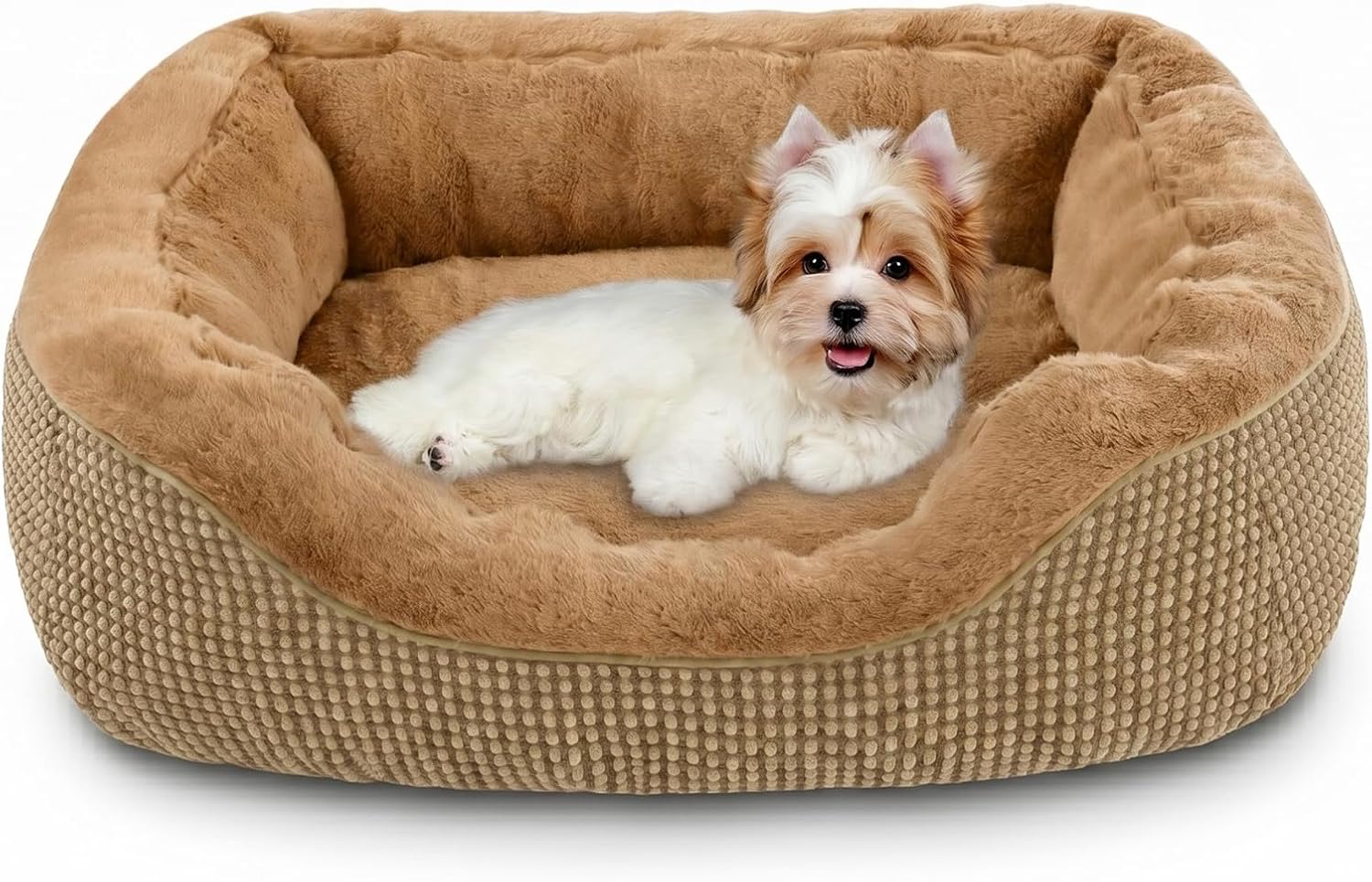 Medium Dog Beds for Medium Dogs Washable, Rectangle Dog Bed Medium Size Dog, Orthopedic Dog Bed, Warming Soft Calming Sleeping Puppy Bed Durable Pet Bed with Anti-Slip Bottom M(30"x24"x9")