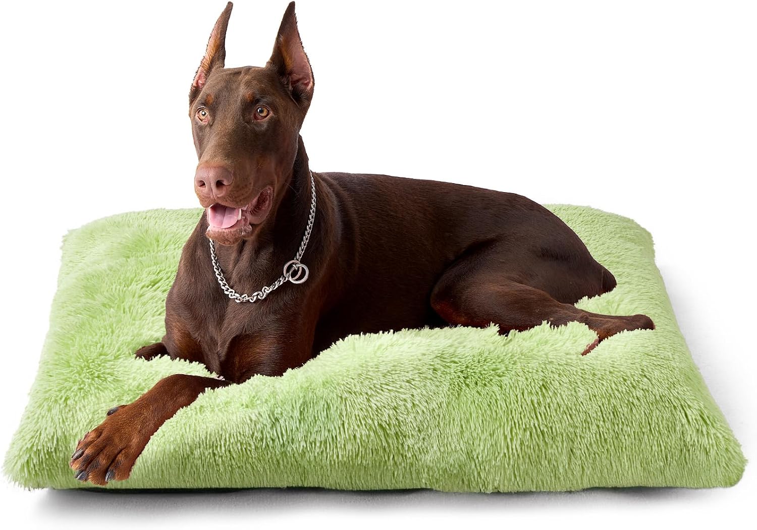 Fluffy Dog Crate Bed for Extra Large Dogs, Plush Faux Fur Pad, Calming Anti Anxiety XL Bed for Crate, Washable Soft Warm Dog Mat with Non-Slip Bottom, Grey