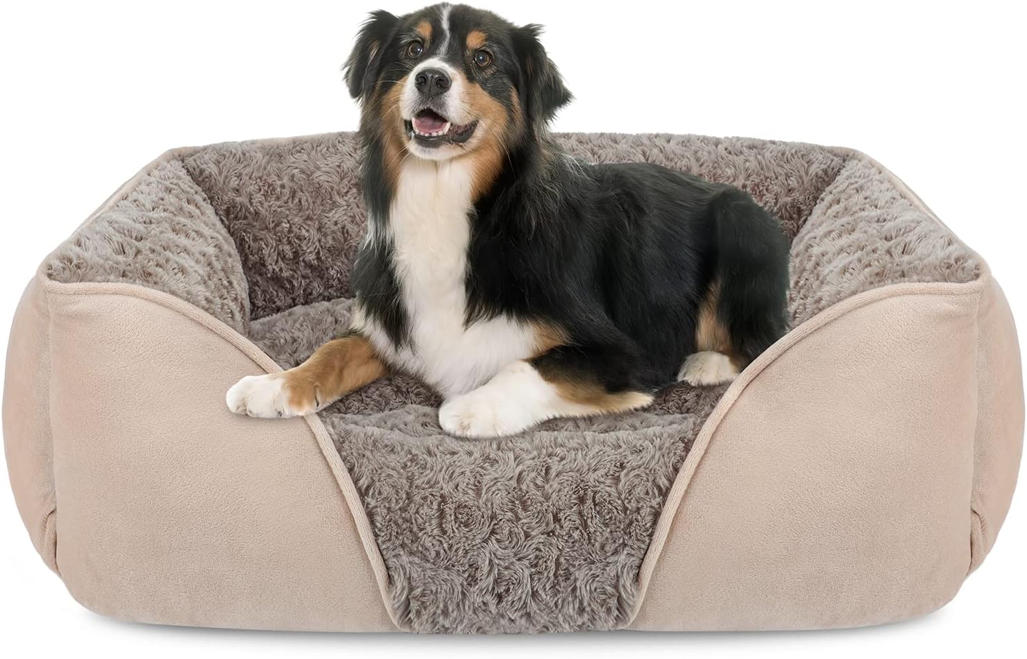 Rectangle Washable Orthopedic Dog Bed for Small, Medium and Large Dogs, Soft Calming, Sleeping Puppy Bed Durable Pet Cuddler with Anti-Slip Bottom, S (20"x19"x6")