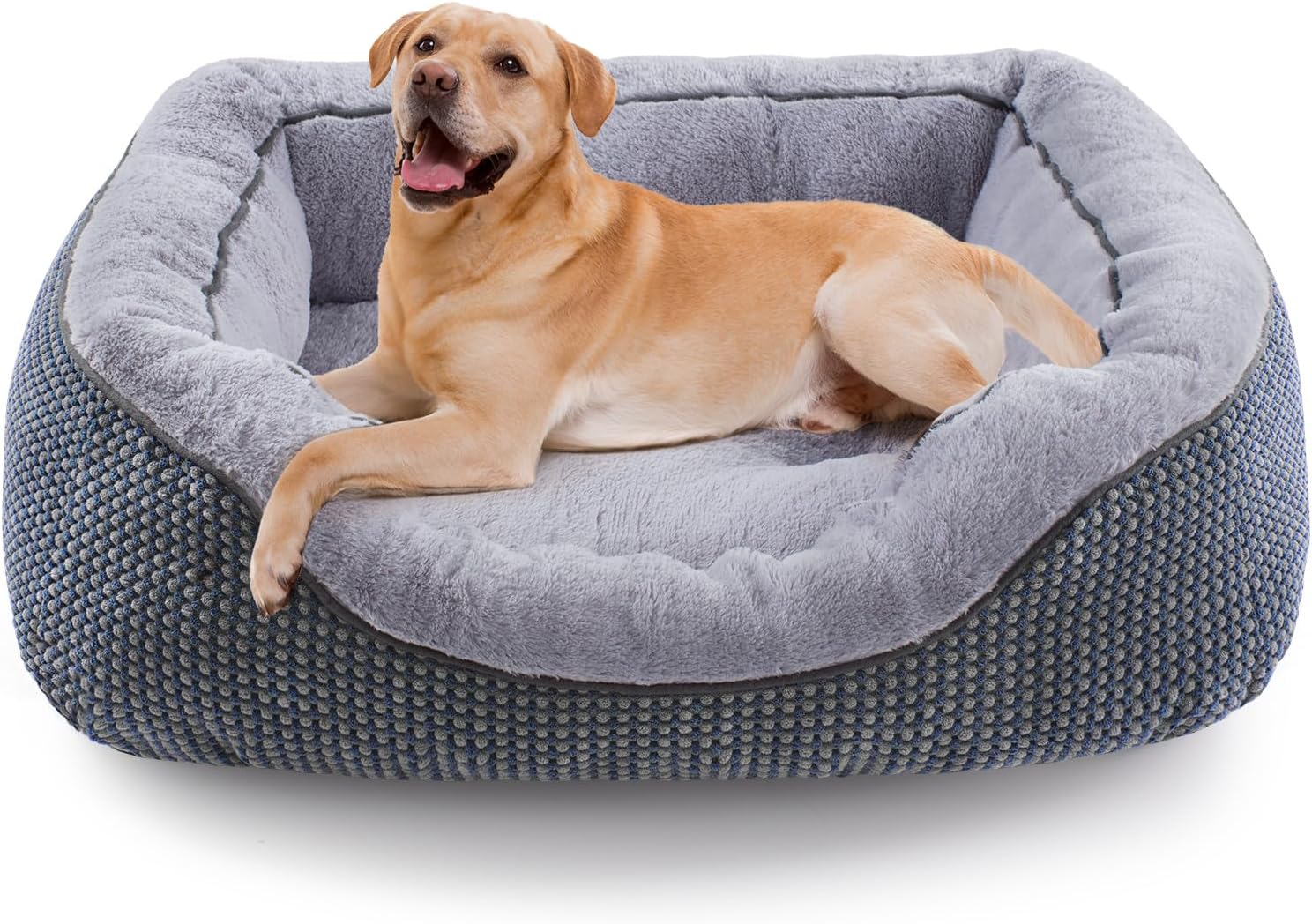 Medium Dog Beds for Medium Dogs Washable, Rectangle Dog Bed Medium Size Dog, Orthopedic Dog Bed, Warming Soft Calming Sleeping Puppy Bed Durable Pet Bed with Anti-Slip Bottom M(30"x24"x9")