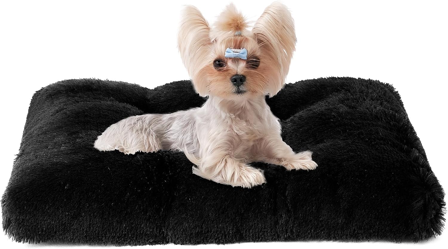 Fluffy Dog Crate Bed for Extra Large Dogs, Plush Faux Fur Pad, Calming Anti Anxiety XL Bed for Crate, Washable Soft Warm Dog Mat with Non-Slip Bottom, Grey