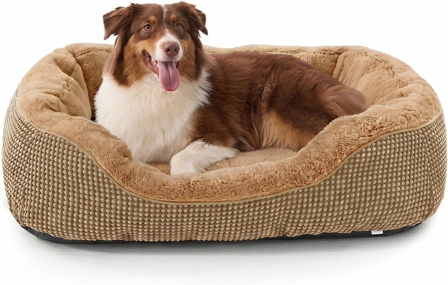 Medium Dog Beds for Medium Dogs Washable, Rectangle Dog Bed Medium Size Dog, Orthopedic Dog Bed, Warming Soft Calming Sleeping Puppy Bed Durable Pet Bed with Anti-Slip Bottom M(30"x24"x9")