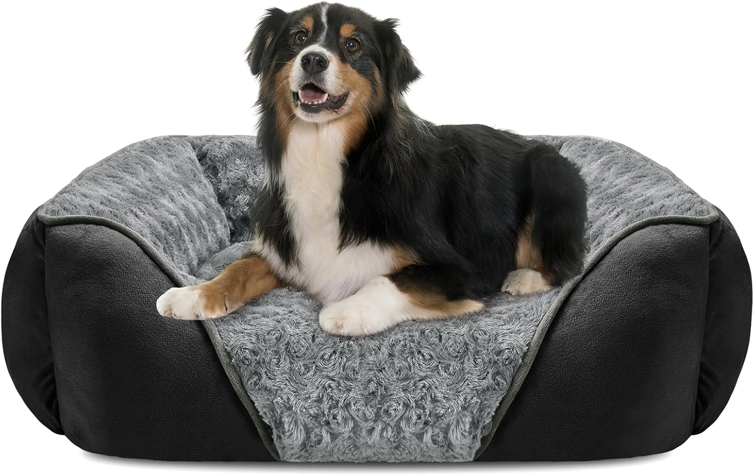 Rectangle Washable Orthopedic Dog Bed for Small, Medium and Large Dogs, Soft Calming, Sleeping Puppy Bed Durable Pet Cuddler with Anti-Slip Bottom, S (20"x19"x6")