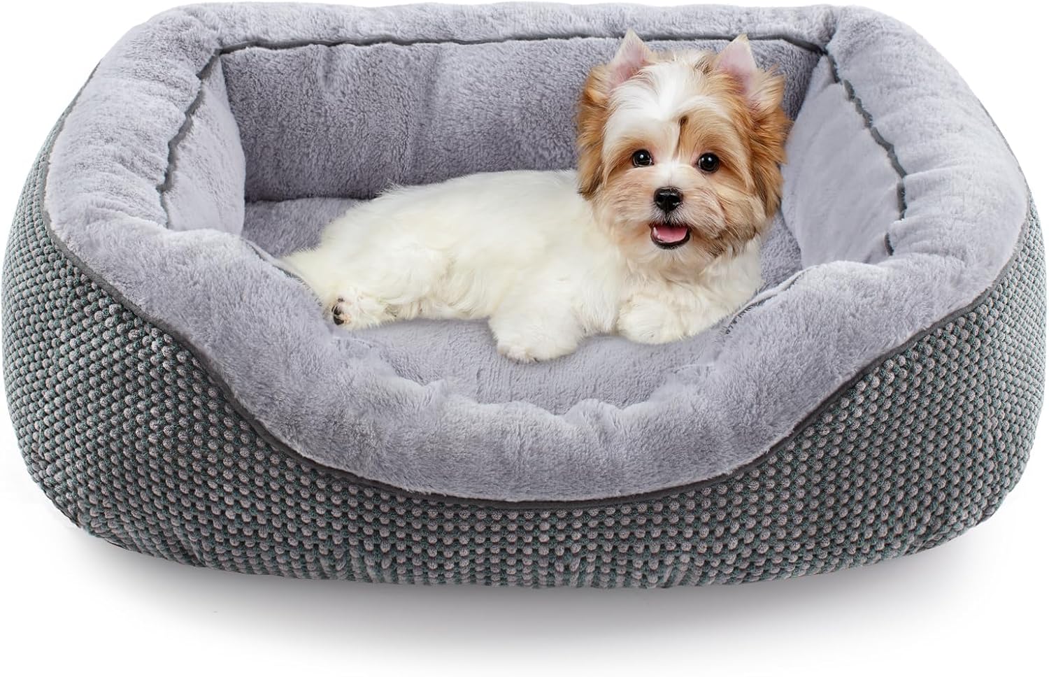 Medium Dog Beds for Medium Dogs Washable, Rectangle Dog Bed Medium Size Dog, Orthopedic Dog Bed, Warming Soft Calming Sleeping Puppy Bed Durable Pet Bed with Anti-Slip Bottom M(30"x24"x9")