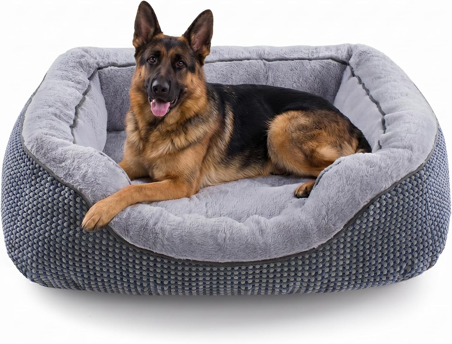 Medium Dog Beds for Medium Dogs Washable, Rectangle Dog Bed Medium Size Dog, Orthopedic Dog Bed, Warming Soft Calming Sleeping Puppy Bed Durable Pet Bed with Anti-Slip Bottom M(30"x24"x9")