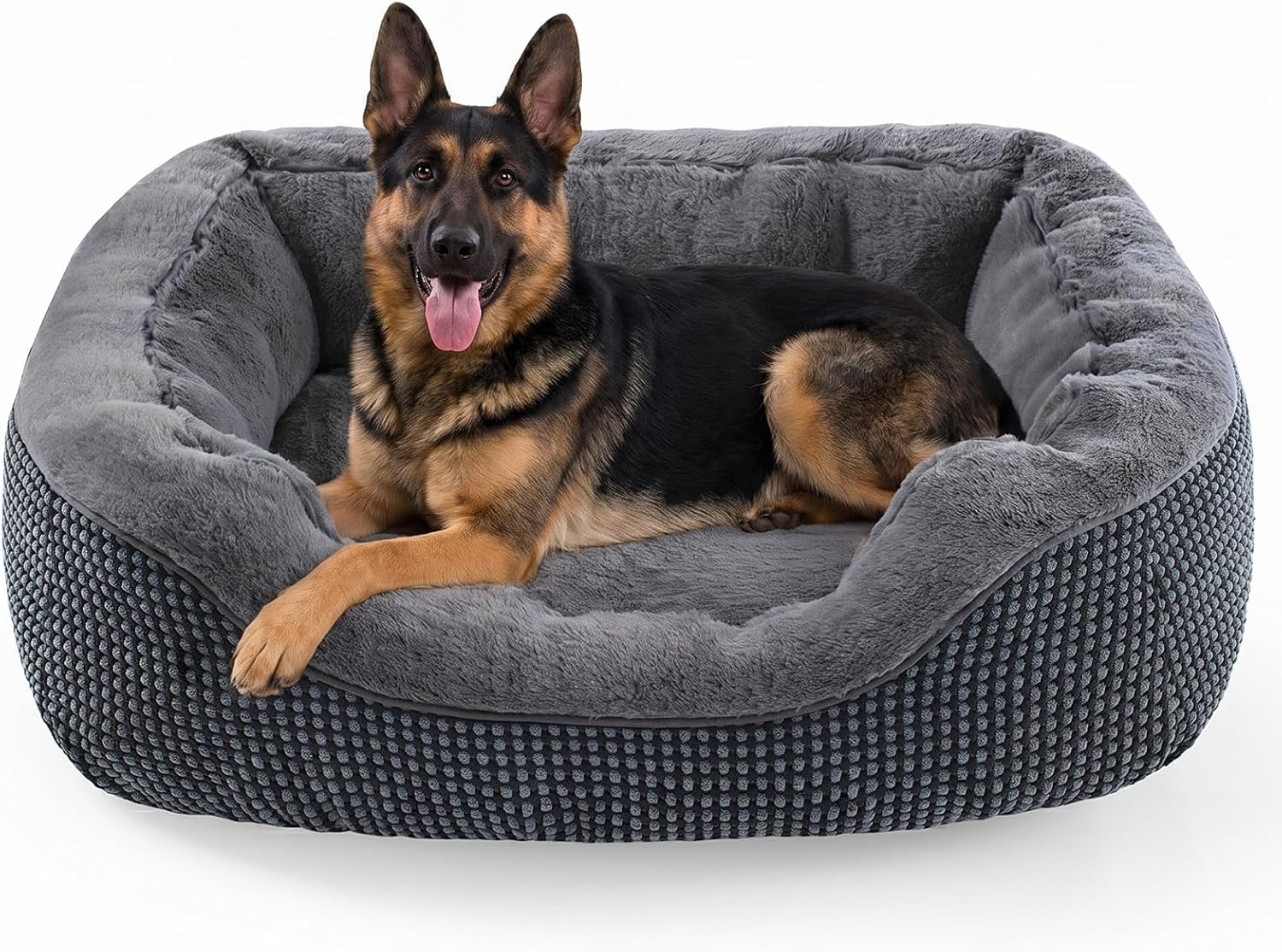 Medium Dog Beds for Medium Dogs Washable, Rectangle Dog Bed Medium Size Dog, Orthopedic Dog Bed, Warming Soft Calming Sleeping Puppy Bed Durable Pet Bed with Anti-Slip Bottom M(30"x24"x9")