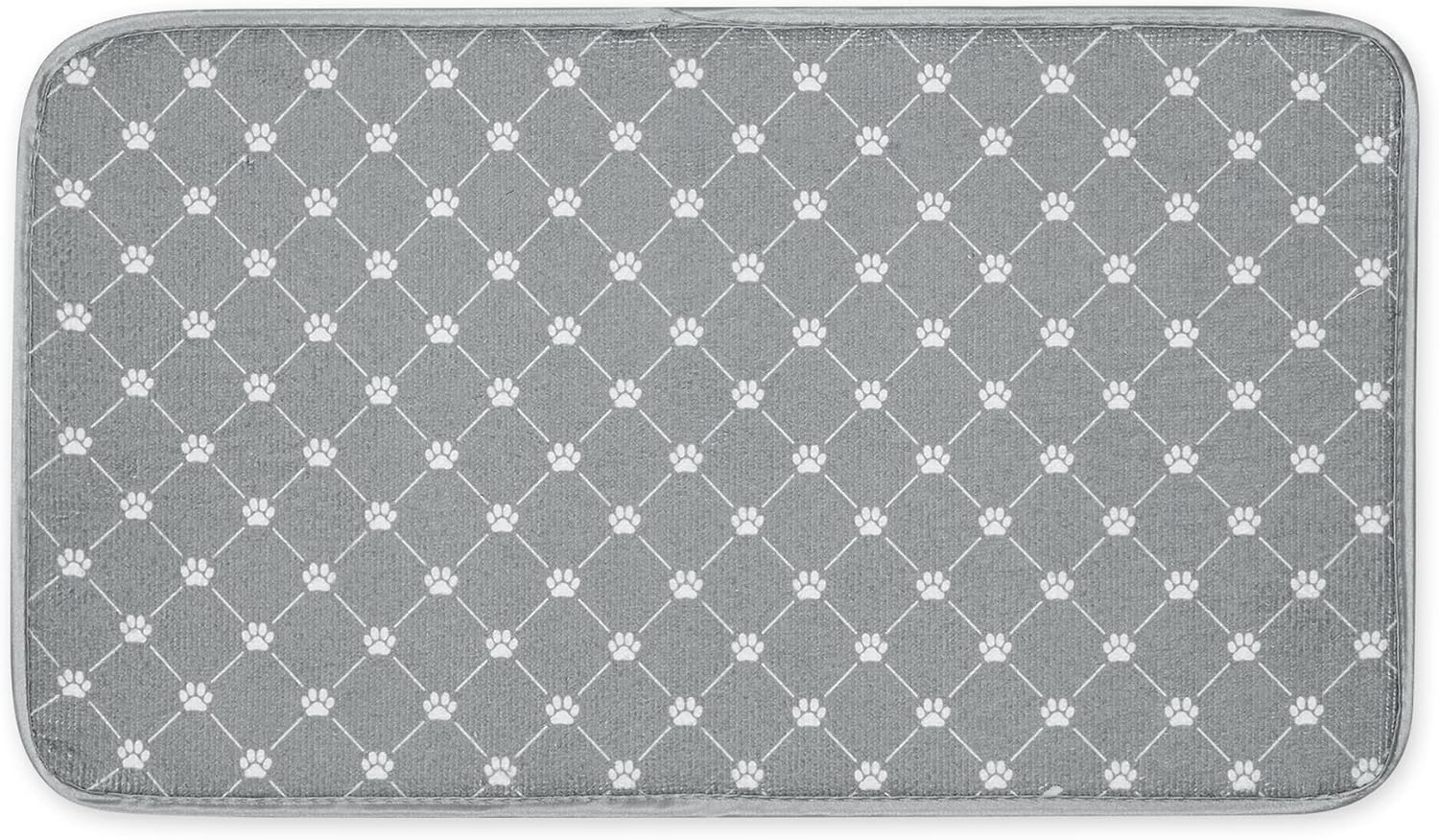 Machine Washable, Ultra Absorbent Pet Mat, 12x18, Gray Lattice