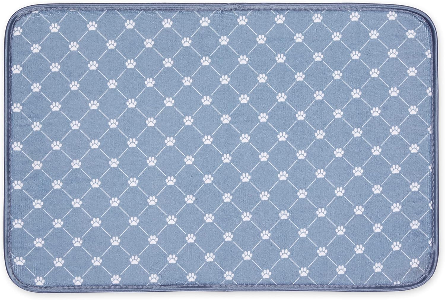  Machine Washable, Ultra Absorbent Pet Mat, 12x18, Gray Lattice