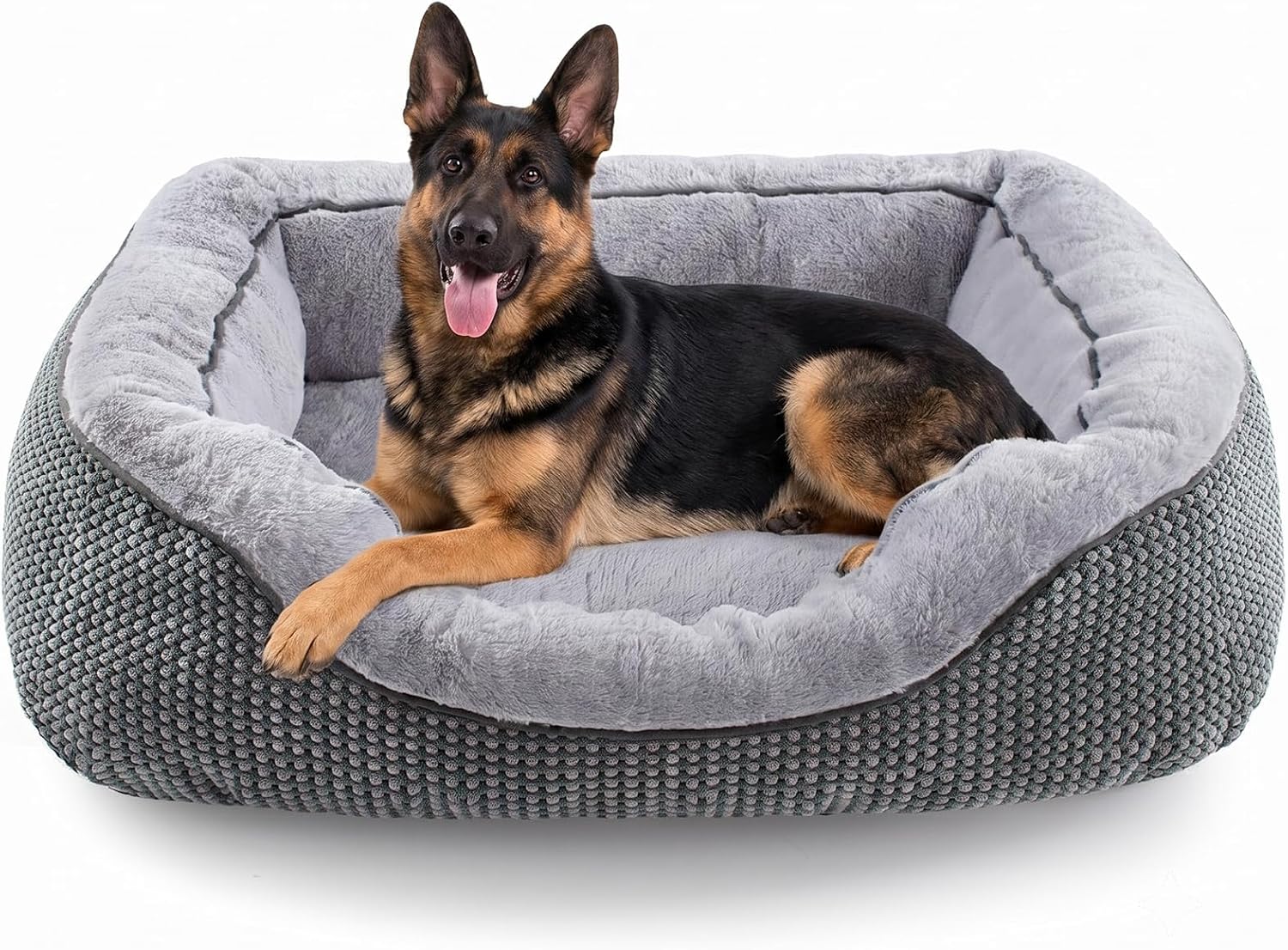 Medium Dog Beds for Medium Dogs Washable, Rectangle Dog Bed Medium Size Dog, Orthopedic Dog Bed, Warming Soft Calming Sleeping Puppy Bed Durable Pet Bed with Anti-Slip Bottom M(30"x24"x9")