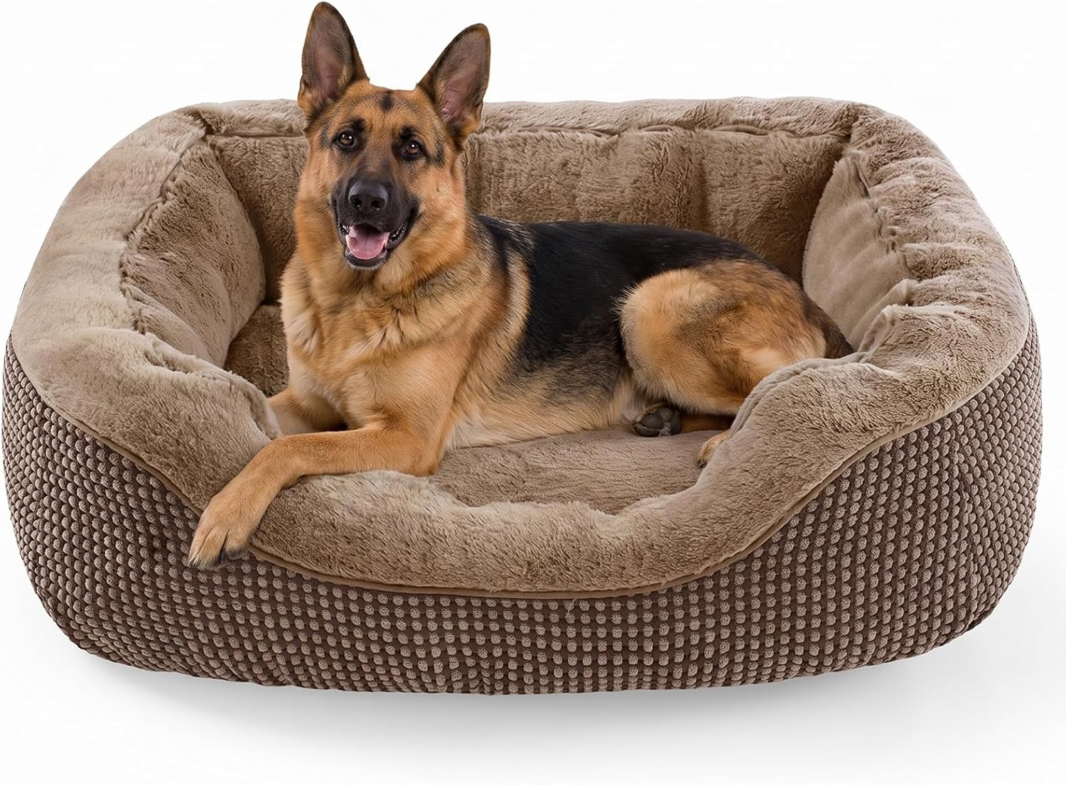 Medium Dog Beds for Medium Dogs Washable, Rectangle Dog Bed Medium Size Dog, Orthopedic Dog Bed, Warming Soft Calming Sleeping Puppy Bed Durable Pet Bed with Anti-Slip Bottom M(30"x24"x9")